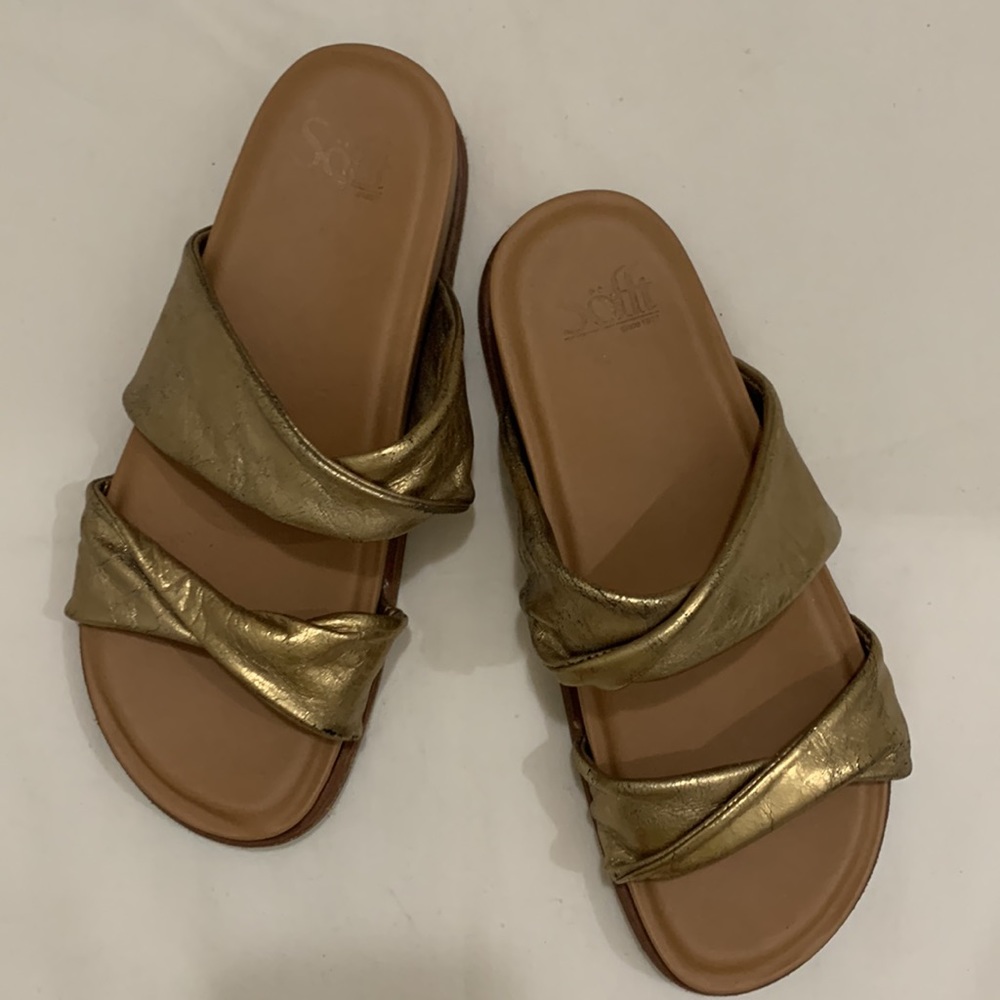 Sofft Ainsworth Slide Sandal Gold Size 7.5 - Picture 4 of 9